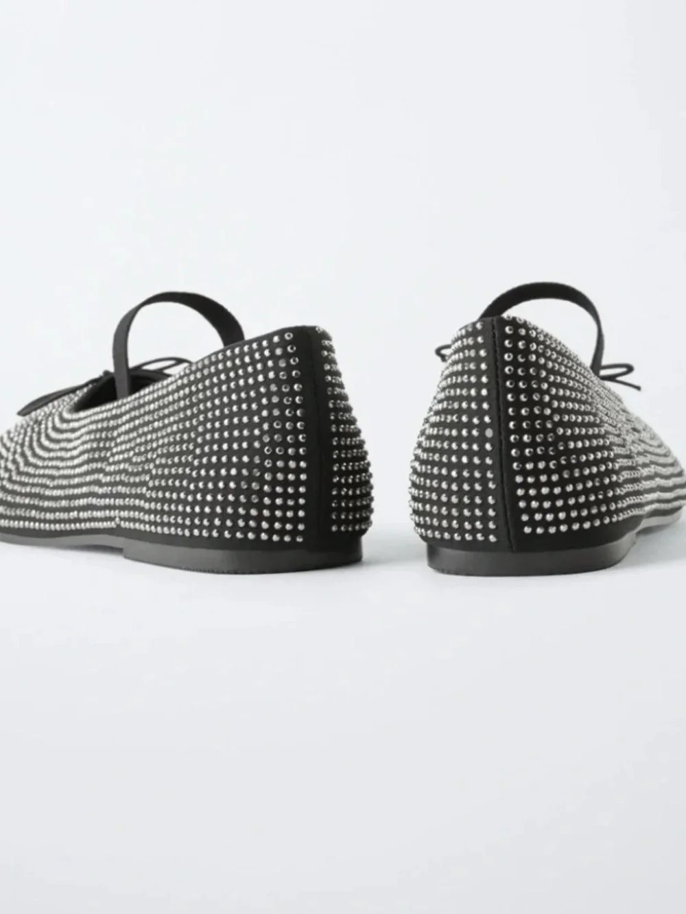 Zara | Black Rhinestone Ballet Flats | Size 29